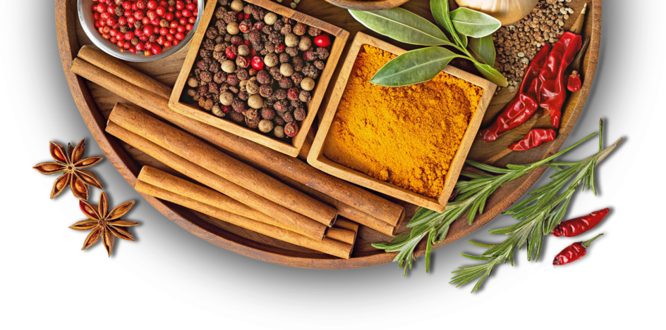 Spices on a board